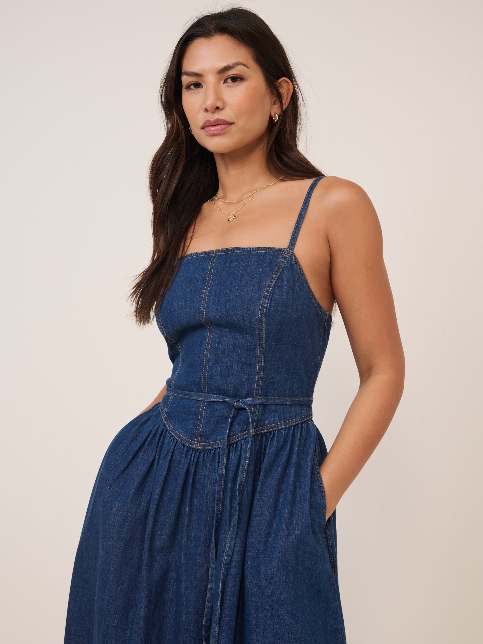 Blue Denim Delta Mini Dress Blue Denim Delta Mini Dress